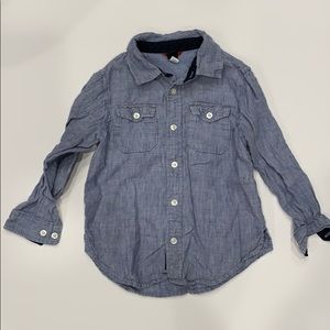 Boys Long Sleeve Button Down Chambray Linen Shirt